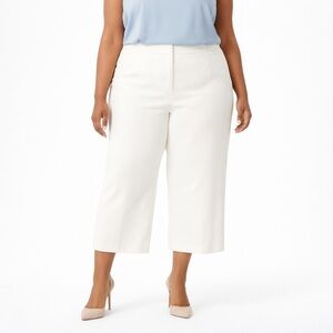 TALBOTS Heritage Ivory Wide Leg Crop Pants 12W